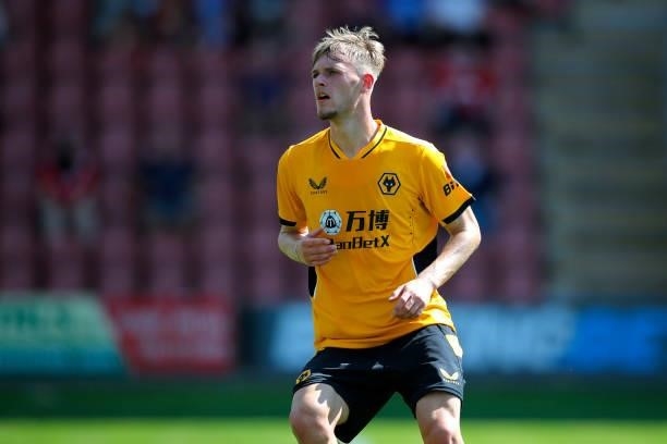 Taylor Perry of Wolverhampton Wanderers looks on during the Pre-Season friendly match between Crewe Alexandra and Wolverhampton Wanderers at Gresty...