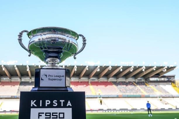 The trophy for the Pro League Supercup during the Pro League Supercup match between Club Brugge and KRC Genk at Jan Breydelstadion on July 17, 2021...