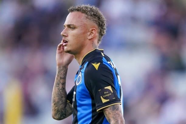 Noa Lang of Club Brugge during the Pro League Supercup match between Club Brugge and KRC Genk at Jan Breydelstadion on July 17, 2021 in Brugge,...