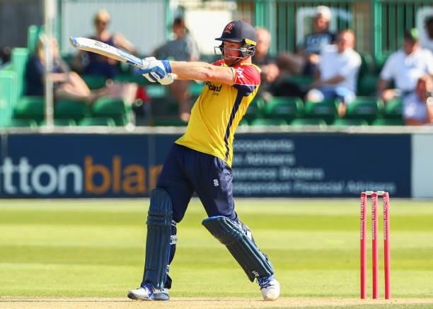Jimmy Neesham of Essex Eagles bats during the Vitality T20 Blast match between Essex Eagles and Middlesex at Cloudfm County Ground on July 18, 2021...