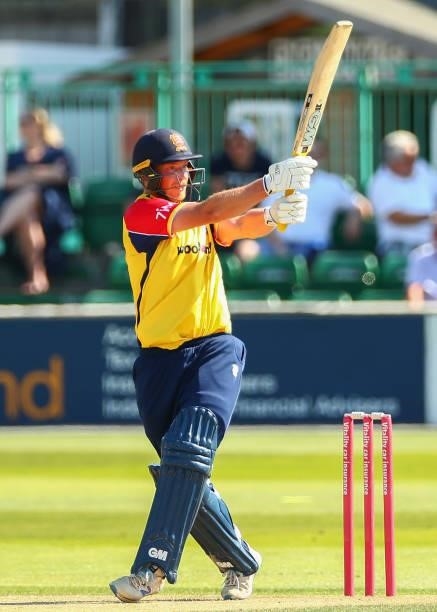 Tom Westley of Essex Eagles bats during the Vitality T20 Blast match between Essex Eagles and Middlesex at Cloudfm County Ground on July 18, 2021 in...