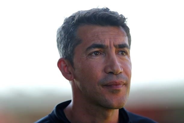 Bruno Lage the manager of Wolverhampton Wanderers looks on after the Pre-Season friendly match between Crewe Alexandra and Wolverhampton Wanderers at...