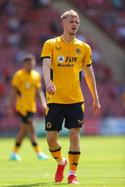 Tay'lor Perry of Wolverhampton Wanderers looks on during the Pre-Season friendly match between Crewe Alexandra and Wolverhampton Wanderers at Gresty...