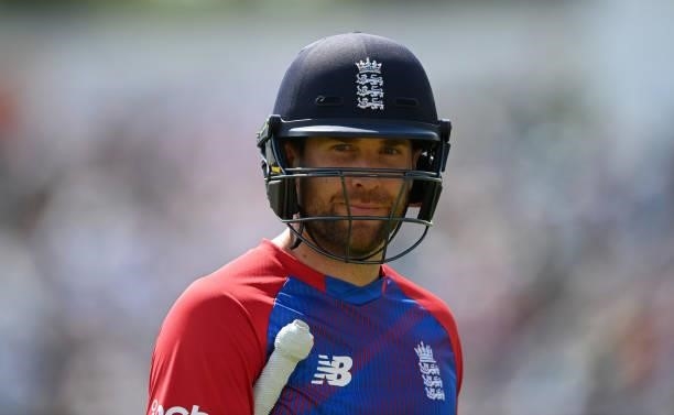 Dawid Malan of England during the Second Vitality International T20 match between England and Pakistan at Emerald Headingley Stadium on July 18, 2021...