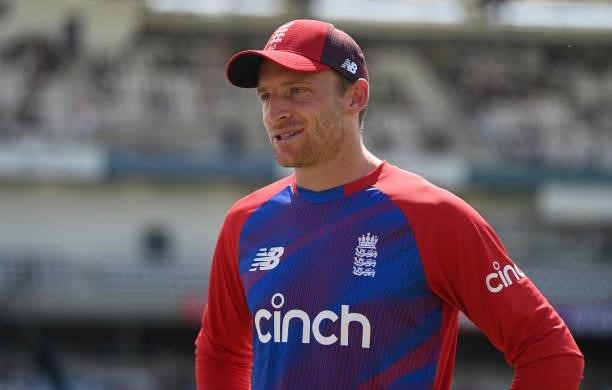 Jos Buttler of England during the Second Vitality International T20 match between England and Pakistan at Emerald Headingley Stadium on July 18, 2021...
