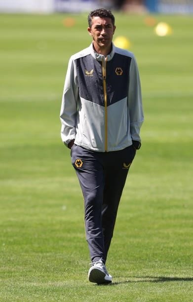 Bruno Lage the manager of Wolverhampton Wanderers looks on prior to the Pre-Season friendly match between Crewe Alexandra and Wolverhampton Wanderers...