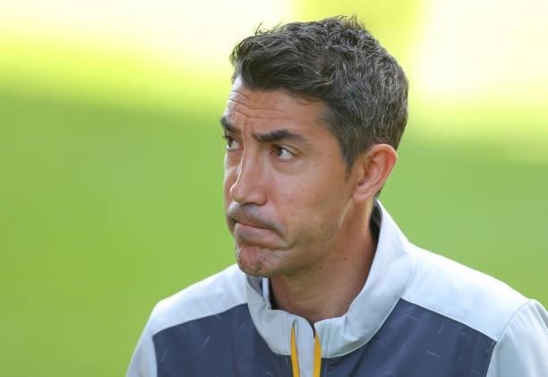 Bruno Lage the manager of Wolverhampton Wanderers looks on prior to the Pre-Season friendly match between Crewe Alexandra and Wolverhampton Wanderers...