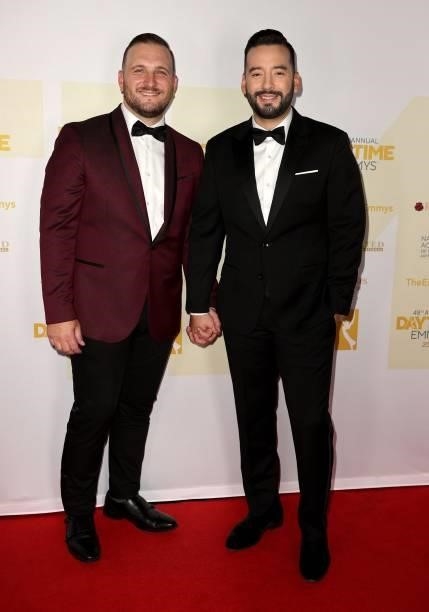 Adam Buzzacco and Francisco Hernández-Cáceres attend the winners walk for the 48th Annual Daytime Emmy Awards for Lifestyle at Associated Television...