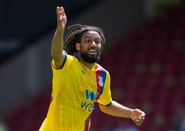 Jairo Riedewald of Crystal Palace during the Pre-Season Friendly match between Walsall and Crystal Palace at Banks' Stadium on July 17, 2021 in...