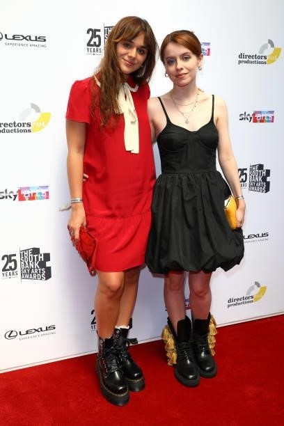 Isabella Pappas and Rosie Day attend The South Bank Sky Arts Awards at The Savoy on July 19, 2021 in London, England. The South Bank Sky Arts Awards...