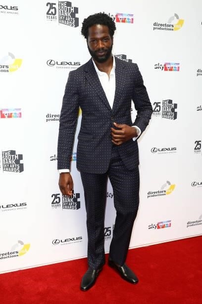 Sope Dirisu attends The South Bank Sky Arts Awards at The Savoy on July 19, 2021 in London, England. The South Bank Sky Arts Awards will air on...