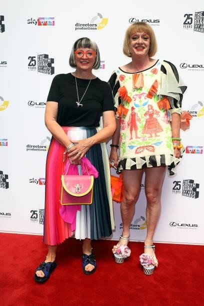 Grayson Perry and Philippa Perry attend The South Bank Sky Arts Awards at The Savoy on July 19, 2021 in London, England. The South Bank Sky Arts...