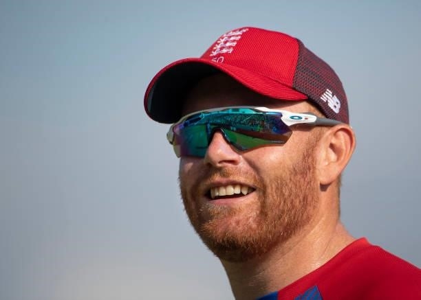 Jonny Bairstow of England during the 2nd T20I between England and Pakistan at Emerald Headingley Stadium on July 18, 2021 in Leeds, England.