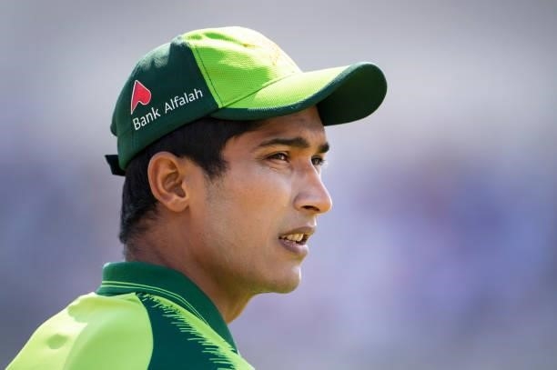 Mohammad Hasnain of Pakistan during the 2nd T20I between England and Pakistan at Emerald Headingley Stadium on July 18, 2021 in Leeds, England.