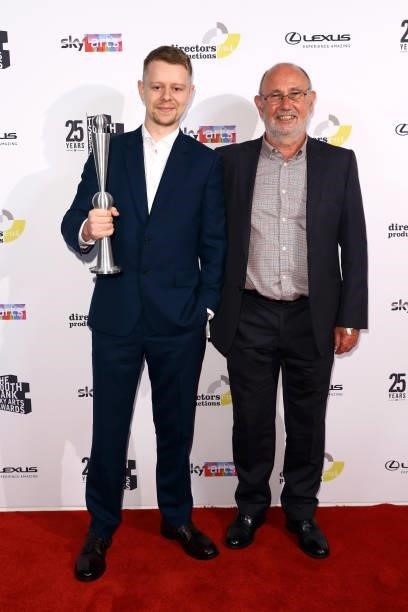 Jimmy McGovern presents Samuel Bailey The Times Breakthrough Award at The South Bank Sky Arts Awards at The Savoy on July 19, 2021 in London,...
