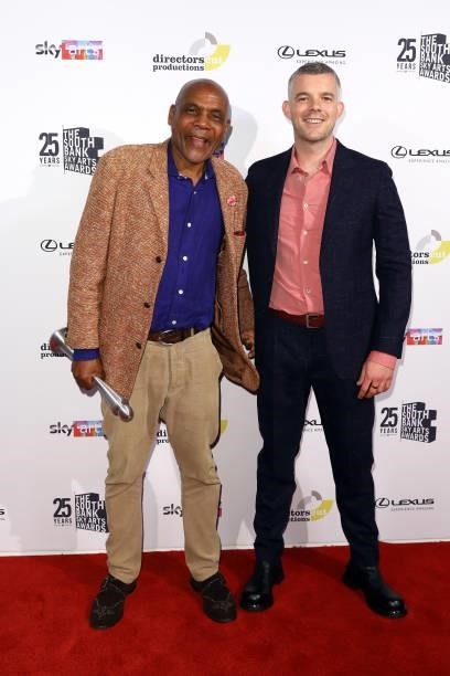 Russell Tovey presents Denzil Forrester the Visual Art Award The South Bank Sky Arts Awards at The Savoy on July 19, 2021 in London, England. The...