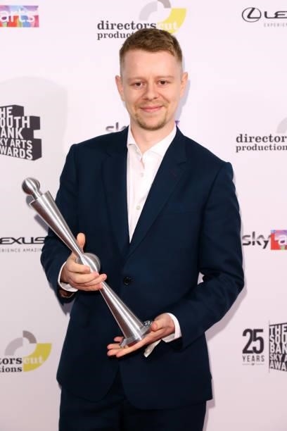 Samuel Bailey accepts The Times Breakthrough Award at The South Bank Sky Arts Awards at The Savoy on July 19, 2021 in London, England. The South Bank...