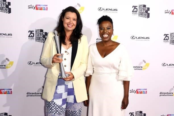 Nadine Benjamin presents Rachael Hewer the Opera Award at The South Bank Sky Arts Awards at The Savoy on July 19, 2021 in London, England. The South...