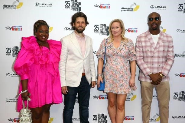 Lolly Adefope, Laurence Rickard, Martha Howe-Douglas and Kiell Smith-Bynoe attend The South Bank Sky Arts Awards at The Savoy on July 19, 2021 in...