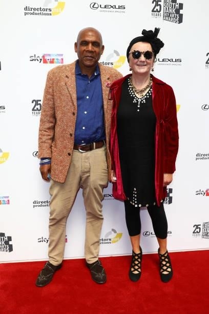 Denzil Forrester and guest attend The South Bank Sky Arts Awards at The Savoy on July 19, 2021 in London, England. The South Bank Sky Arts Awards...