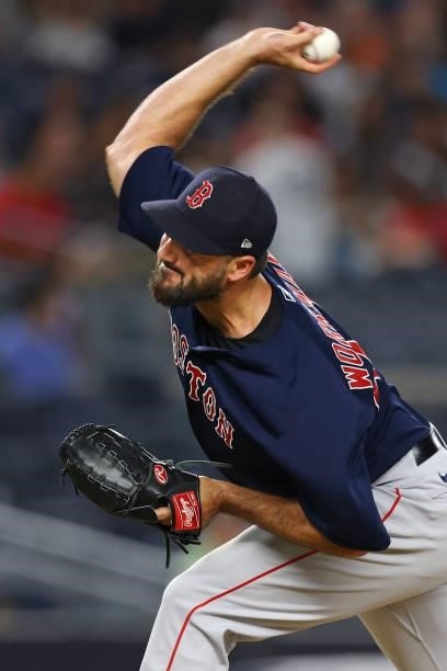Brandon Workman of the Boston Red Sox in action during a game against the New York Yankees at Yankee Stadium on July 18, 2021 in New York City.