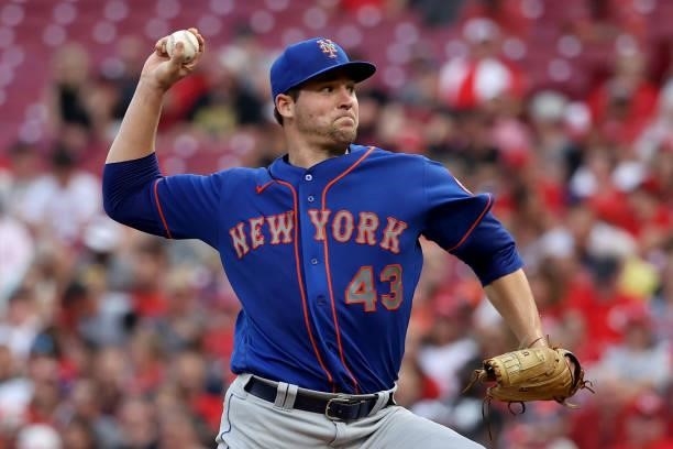 Jerad Eickhoff of the New York Mets pitches in the second inning against the Cincinnati Reds at Great American Ball Park on July 19, 2021 in...