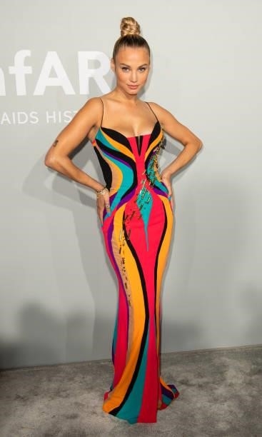 Rose Bertram attends the amfAR Cannes Gala 2021 during the 74th Annual Cannes Film Festival at Villa Eilenroc on July 16, 2021 in Cap d'Antibes,...