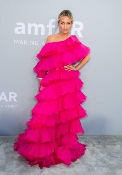 Dasha Yanina attends the amfAR Cannes Gala 2021 during the 74th Annual Cannes Film Festival at Villa Eilenroc on July 16, 2021 in Cap d'Antibes,...