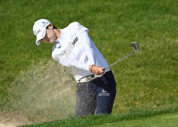 Sung Hyun Park of Korea during previews ahead of the The Amundi Evian Championship at Evian Resort Golf Club on July 20, 2021 in Evian-les-Bains,...