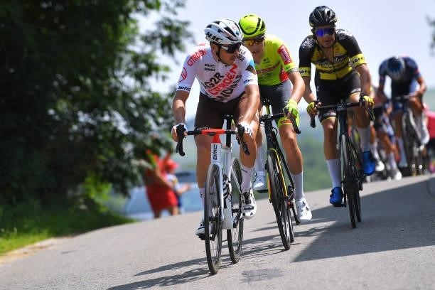 Tom Paquot of Belgium and Team Bingoal WB & Alexis Gougeard of France and AG2R Citröen Team during the 42nd Tour de Wallonie 2021, Stage 1 a 185,7km...