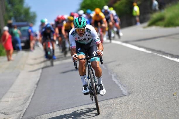 Michael Schwarzmann of Germany and Team Bora - Hansgrohe attacks during the 42nd Tour de Wallonie 2021, Stage 1 a 185,7km stage from Genappe to Héron...