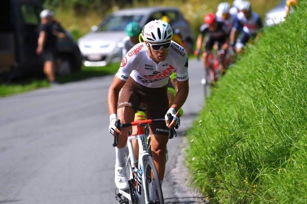 Lilian Calmejane of France and AG2R Citröen Team attacks during the 42nd Tour de Wallonie 2021, Stage 1 a 185,7km stage from Genappe to Héron 195m /...