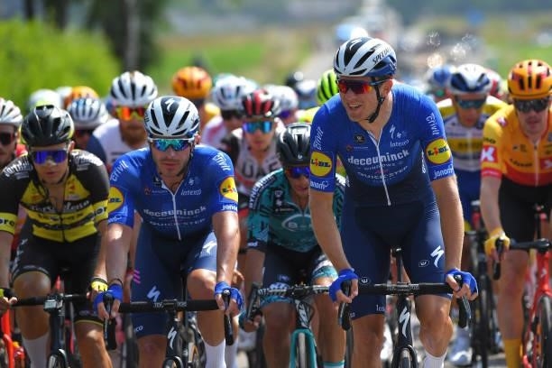 Florian Senechal of France & Bert Van Lerberghe of Belgium and Team Deceuninck - Quick-Step during the 42nd Tour de Wallonie 2021, Stage 1 a 185,7km...