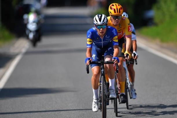Andrea Bagioli of Italy and Team Deceuninck - Quick-Step in the Breakaway during the 42nd Tour de Wallonie 2021, Stage 1 a 185,7km stage from Genappe...