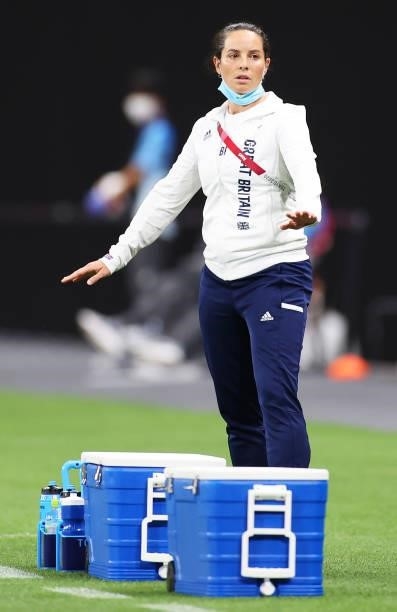 Rhian Wilkinson, Assistant Head Coach of Great Britain reacts during the Women's First Round Group E match between Great Britain and Chile during the...