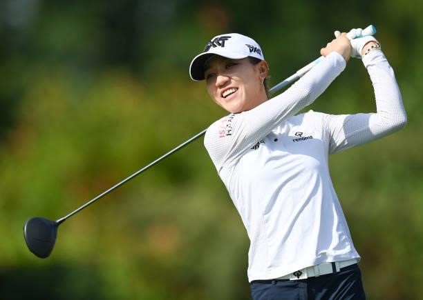 Lydia Ko of New Zealand plays a shot during the Pro-Am prior to the start of the The Amundi Evian Championship at Evian Resort Golf Club on July 21,...
