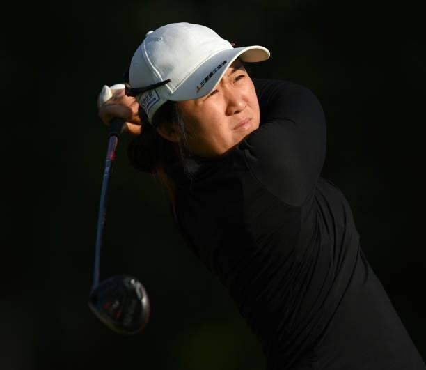 Jing Yan of China plays a shot during the Pro-Am prior to the start of the The Amundi Evian Championship at Evian Resort Golf Club on July 21, 2021...
