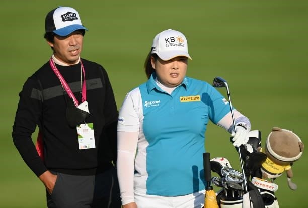 Inbee Park of Korea ponders a shot during the Pro-Am prior to the start of the The Amundi Evian Championship at Evian Resort Golf Club on July 21,...