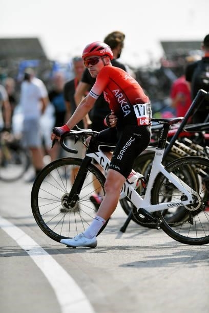 Alan Riou of France and Team Arkéa - Samsic suffers a mechanical problem during the 42nd Tour de Wallonie 2021 - Stage 2 a 120km stage from Zolder...
