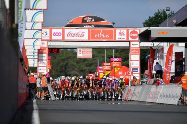 The peloton at start during the 42nd Tour de Wallonie 2021 - Stage 2 a 120km stage from Zolder Circuit to Zolder Circuit / Race held at the Zolder...