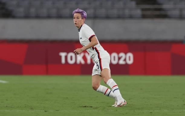 Megan Rapinoe of United States is seen in the Women's First Round Group G match between Sweden and United States during the Tokyo 2020 Olympic Games...