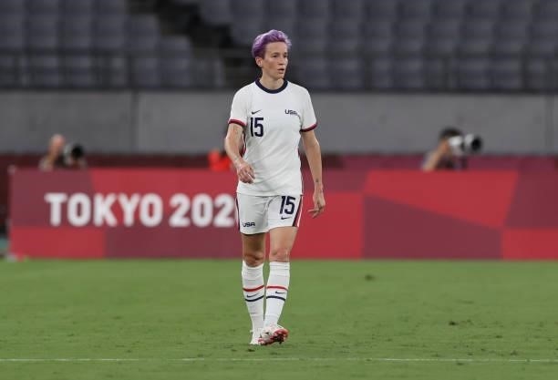 Megan Rapinoe of United States is seen in the Women's First Round Group G match between Sweden and United States during the Tokyo 2020 Olympic Games...