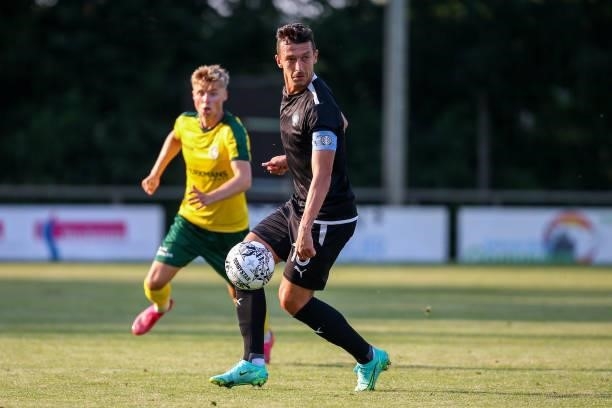 Konstantinos Giannoulis of OFI Crete during the Pre Season Friendly match between Fortuna Sittard and OFI Crete at Op de Hooven on July 21, 2021 in...