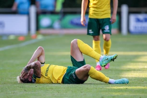 Lazaros Rota of Fortuna Sittard during the Pre Season Friendly match between Fortuna Sittard and OFI Crete at Op de Hooven on July 21, 2021 in...
