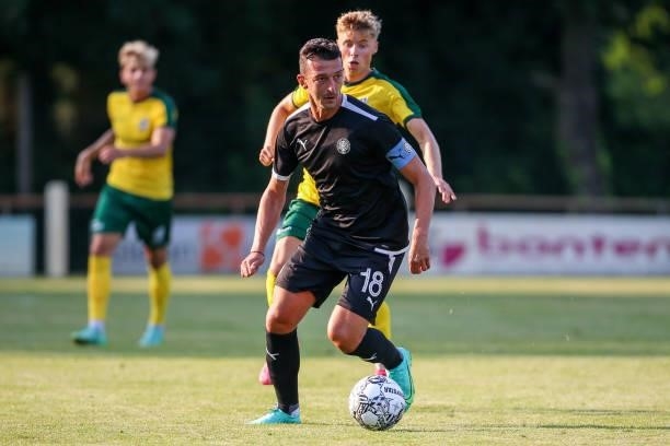 Konstantinos Giannoulis of OFI Crete during the Pre Season Friendly match between Fortuna Sittard and OFI Crete at Op de Hooven on July 21, 2021 in...