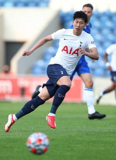 Heung-Min Son of Tottenham Hotspur during the pre season match between Colchester United and Tottenham Hotspur at JobServe Community Stadium on July...