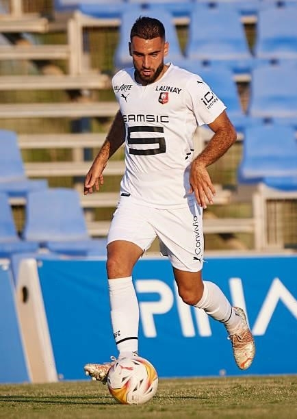 Romain Del Castillo of Stade Rennais in action during a Pre-Season friendly match between Getafe and Stade Rennais at Pinatar Arena on July 21, 2021...