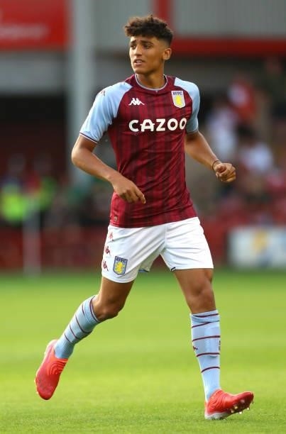 Ben Chrisene of Aston Villa during the Pre Season Friendly between Walsall and Aston Villa at Banks's Stadium on July 21, 2021 in Walsall, England.