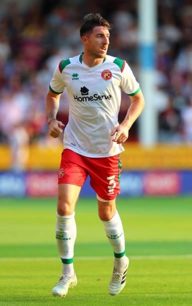 Zak Jules of Walsall during the Pre Season Friendly between Walsall and Aston Villa at Banks's Stadium on July 21, 2021 in Walsall, England.