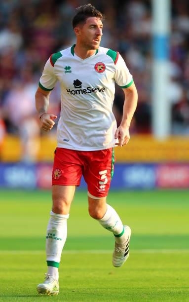 Zak Jules of Walsall during the Pre Season Friendly between Walsall and Aston Villa at Banks's Stadium on July 21, 2021 in Walsall, England.